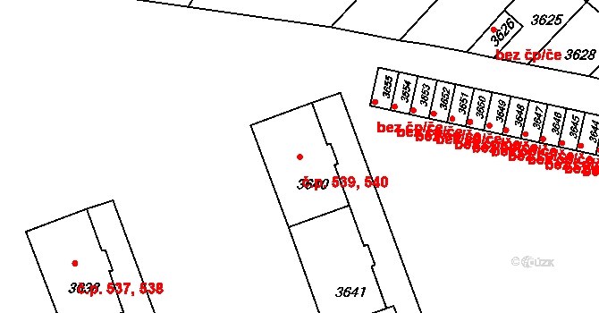 Mimoň I 539,540, Mimoň na parcele st. 3641 v KÚ Mimoň, Katastrální mapa