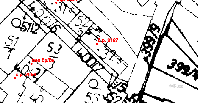 Podlusky 2187, Roudnice nad Labem na parcele st. 32 v KÚ Podlusky, Katastrální mapa