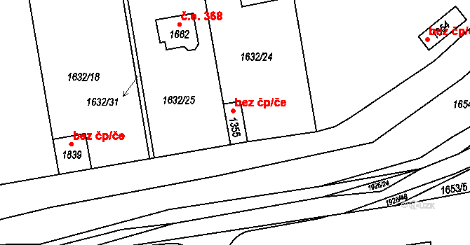 Unhošť 38600757 na parcele st. 1355 v KÚ Unhošť, Katastrální mapa
