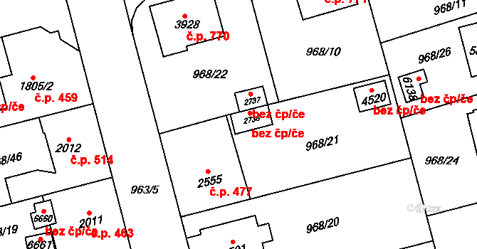 Klatovy 39190757 na parcele st. 2736 v KÚ Klatovy, Katastrální mapa