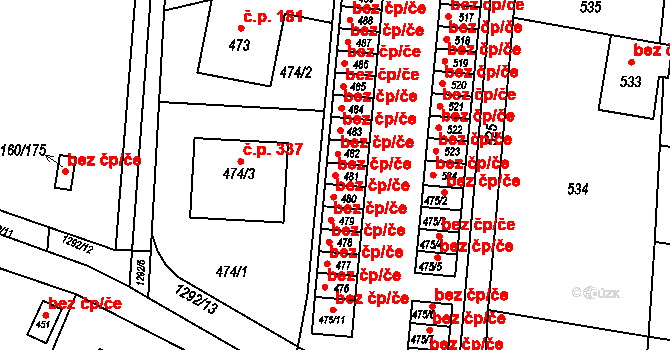 Neveklov 39369757 na parcele st. 481 v KÚ Neveklov, Katastrální mapa