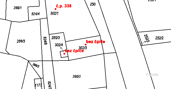 Broumov 40080757 na parcele st. 302/3 v KÚ Broumov, Katastrální mapa