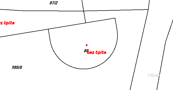 Mlýny 40925757 na parcele st. 88 v KÚ Mlýny u Choustníku, Katastrální mapa