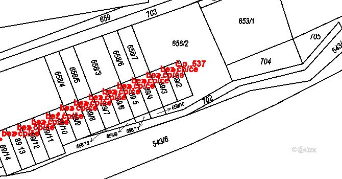 Hanušovice 44883757 na parcele st. 89/3 v KÚ Hynčice nad Moravou, Katastrální mapa