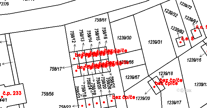 Horšovský Týn 45230757 na parcele st. 758/16 v KÚ Horšovský Týn, Katastrální mapa