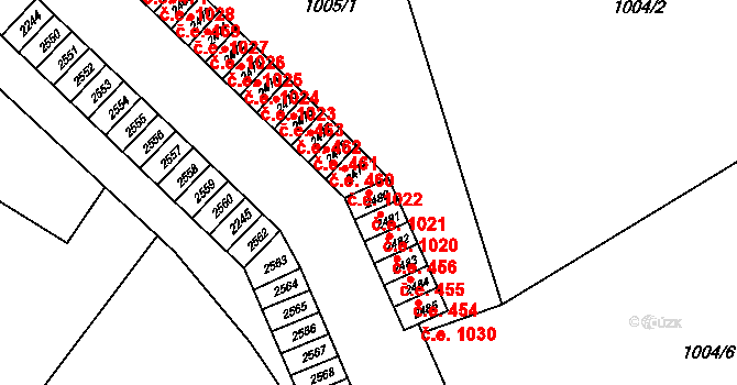 Náchod 1021 na parcele st. 2480 v KÚ Náchod, Katastrální mapa