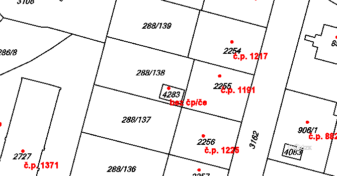 Kyjov 47944757 na parcele st. 4283 v KÚ Kyjov, Katastrální mapa