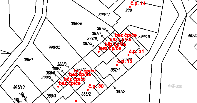 Lipno nad Vltavou 49969757 na parcele st. 387/5 v KÚ Lipno nad Vltavou, Katastrální mapa