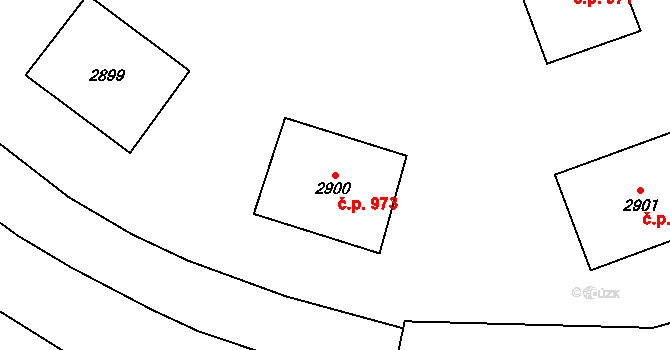 Stonava 973 na parcele st. 2900 v KÚ Stonava, Katastrální mapa