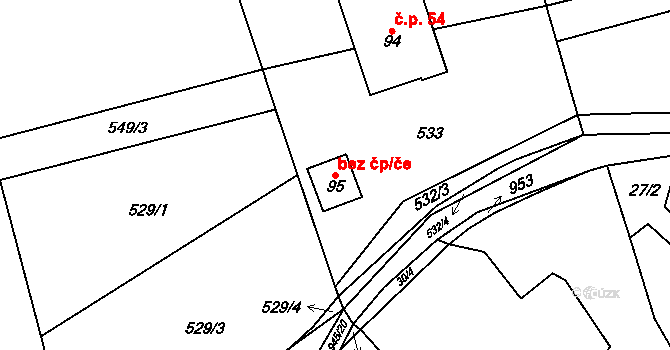 Lhota u Lysic 82172757 na parcele st. 95 v KÚ Lhota u Lysic, Katastrální mapa