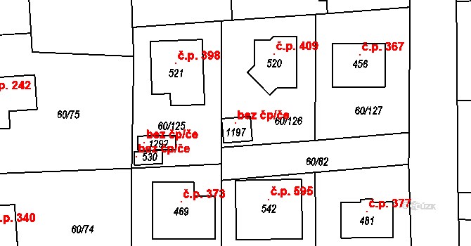 Hovorčovice 93686757 na parcele st. 1197 v KÚ Hovorčovice, Katastrální mapa