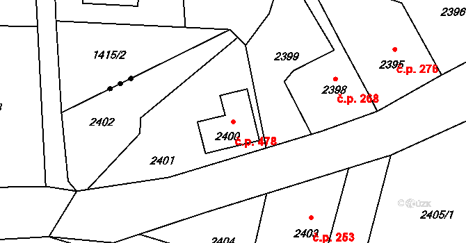 Lutyně 478, Orlová na parcele st. 2400 v KÚ Horní Lutyně, Katastrální mapa
