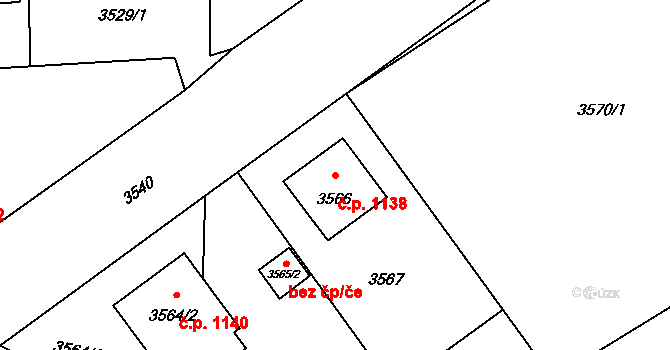 Lutyně 1138, Orlová na parcele st. 3566 v KÚ Horní Lutyně, Katastrální mapa