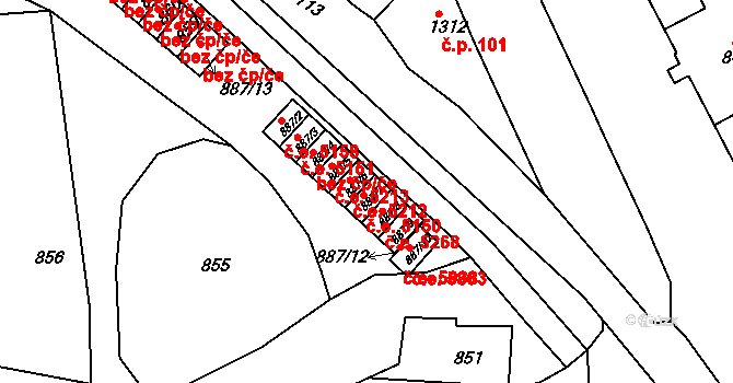 Neštěmice 5150, Ústí nad Labem na parcele st. 887/7 v KÚ Neštěmice, Katastrální mapa