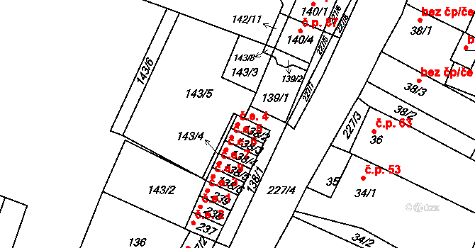 Pesvice 4 na parcele st. 138/2 v KÚ Pesvice, Katastrální mapa