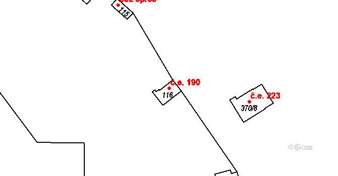 Běleč nad Orlicí 190 na parcele st. 116 v KÚ Běleč nad Orlicí, Katastrální mapa