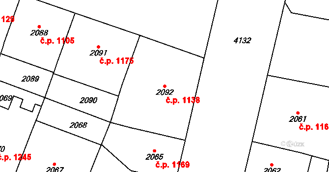 Vinohrady 1138, Praha na parcele st. 2092 v KÚ Vinohrady, Katastrální mapa