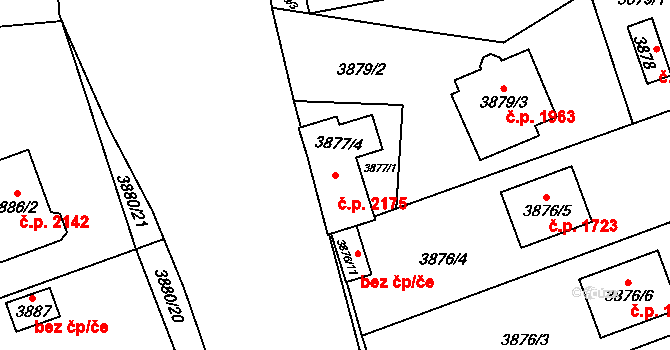 Řečkovice 2175, Brno na parcele st. 3877/4 v KÚ Řečkovice, Katastrální mapa