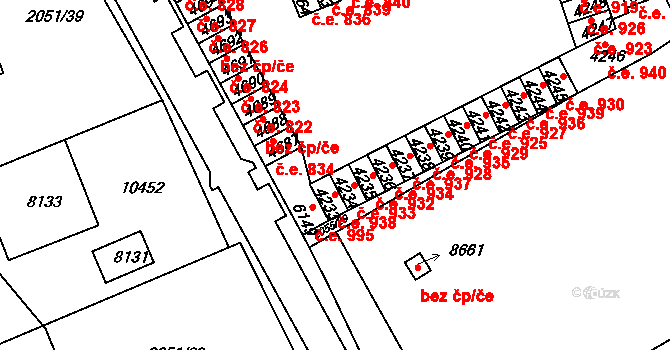 Hodonín 933 na parcele st. 4234 v KÚ Hodonín, Katastrální mapa