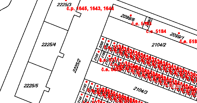Kadaň 5311 na parcele st. 2185 v KÚ Kadaň, Katastrální mapa