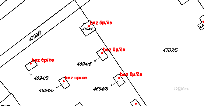 Chomutov 42652758 na parcele st. 4694/6 v KÚ Chomutov I, Katastrální mapa