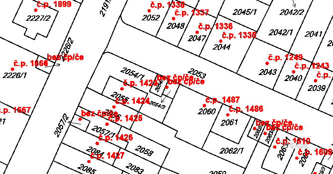 Litoměřice 47628758 na parcele st. 2054/3 v KÚ Litoměřice, Katastrální mapa
