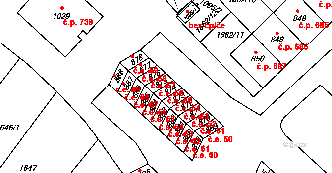Boršice 55 na parcele st. 874 v KÚ Boršice u Buchlovic, Katastrální mapa