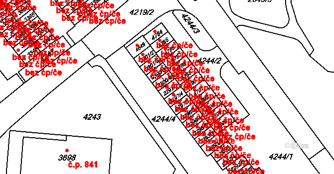 Brno 48635758 na parcele st. 2297/3 v KÚ Komín, Katastrální mapa