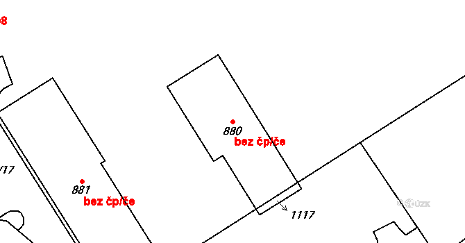 Františkovy Lázně 49109758 na parcele st. 880 v KÚ Horní Lomany, Katastrální mapa