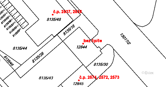 Plzeň 50144758 na parcele st. 12844 v KÚ Plzeň, Katastrální mapa