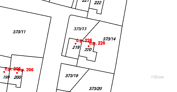 Mlékojedy 226, Neratovice na parcele st. 220 v KÚ Mlékojedy u Neratovic, Katastrální mapa
