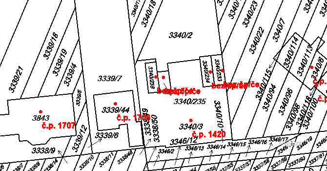 Dubňany 78837758 na parcele st. 3340/235 v KÚ Dubňany, Katastrální mapa