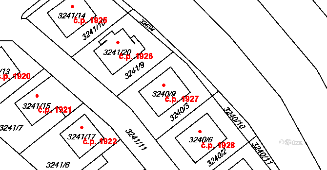Zábřeh 1927 na parcele st. 3240/9 v KÚ Zábřeh na Moravě, Katastrální mapa