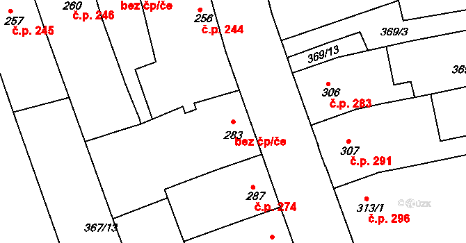 Nechanice 15664759 na parcele st. 283 v KÚ Nechanice, Katastrální mapa