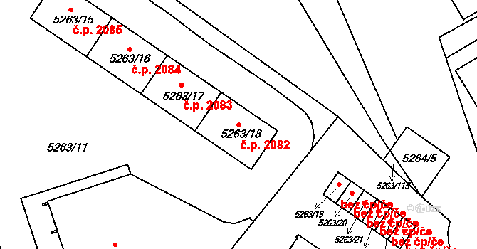 Frýdek 2082, Frýdek-Místek na parcele st. 5263/18 v KÚ Frýdek, Katastrální mapa