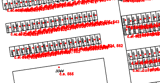 Otrokovice 520,558 na parcele st. 1998/15 v KÚ Otrokovice, Katastrální mapa