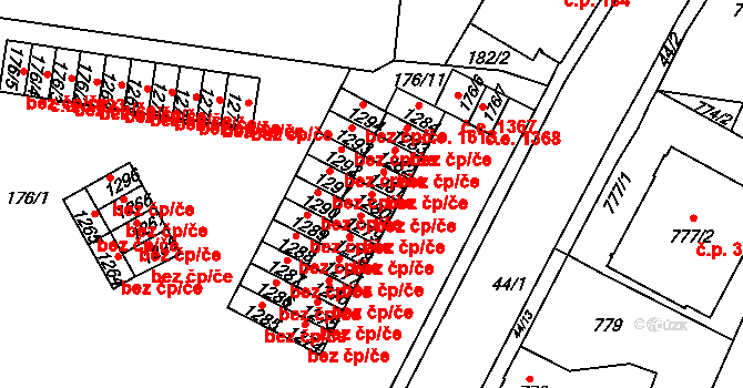 Děčín 40687759 na parcele st. 1280 v KÚ Boletice nad Labem, Katastrální mapa