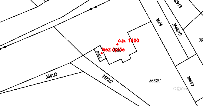 Moravský Krumlov 42122759 na parcele st. 3682/3 v KÚ Moravský Krumlov, Katastrální mapa