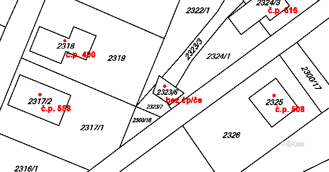 Želechovice nad Dřevnicí 42938759 na parcele st. 2323/6 v KÚ Želechovice nad Dřevnicí, Katastrální mapa
