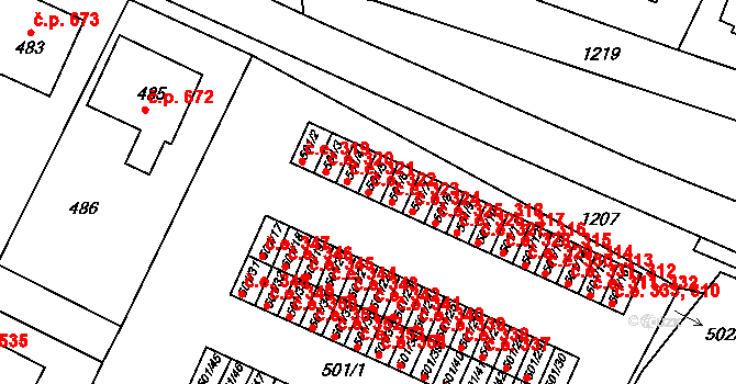 Bystřice nad Pernštejnem 43007759 na parcele st. 501/5 v KÚ Bystřice nad Pernštejnem, Katastrální mapa