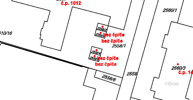 Moravská Třebová 43453759 na parcele st. 2558/4 v KÚ Moravská Třebová, Katastrální mapa