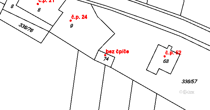 Klatovy 45212759 na parcele st. 74 v KÚ Habartice u Obytců, Katastrální mapa