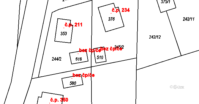 Čechtice 45351759 na parcele st. 510 v KÚ Čechtice, Katastrální mapa