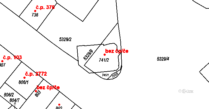 Plzeň 46294759 na parcele st. 741/2 v KÚ Plzeň, Katastrální mapa