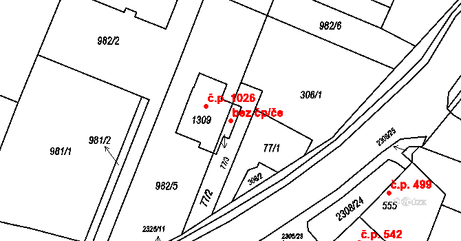 Opava 47978759 na parcele st. 77/3 v KÚ Kateřinky u Opavy, Katastrální mapa