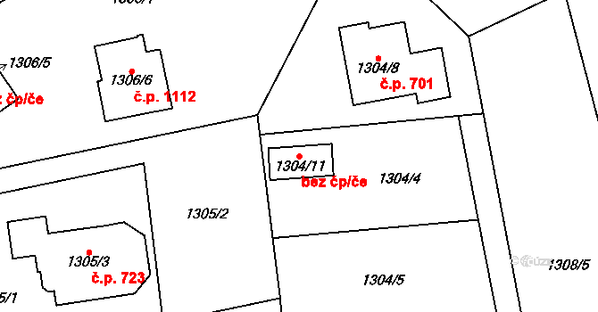 Havířov 48348759 na parcele st. 1304/11 v KÚ Bludovice, Katastrální mapa