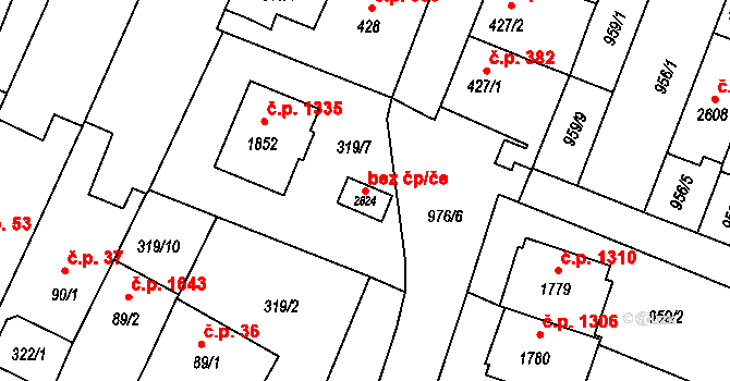 Opava 49743759 na parcele st. 2824 v KÚ Kateřinky u Opavy, Katastrální mapa