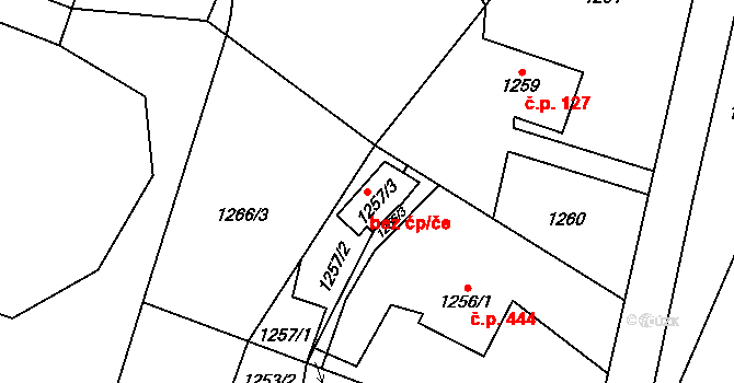 Fryčovice 84324759 na parcele st. 1257/3 v KÚ Fryčovice, Katastrální mapa