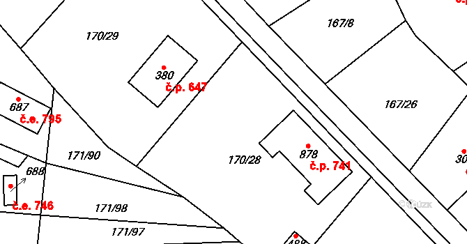 Březová 741, Březová-Oleško, Katastrální mapa
