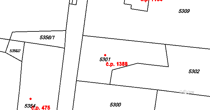 Rychvald 1388 na parcele st. 5301 v KÚ Rychvald, Katastrální mapa